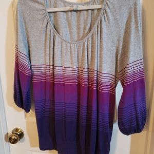 Lightly Worn OLD NAVY Women's Purple Ombre 3/4 Bell Sleeve Sweater Size L